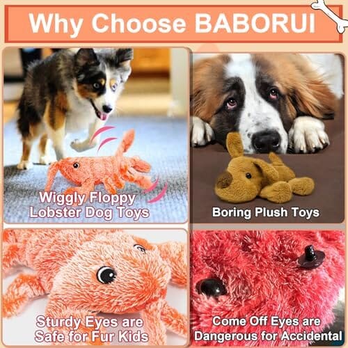 Wiggly Lobster Dog Toy for Boredom Toys Pet Clever