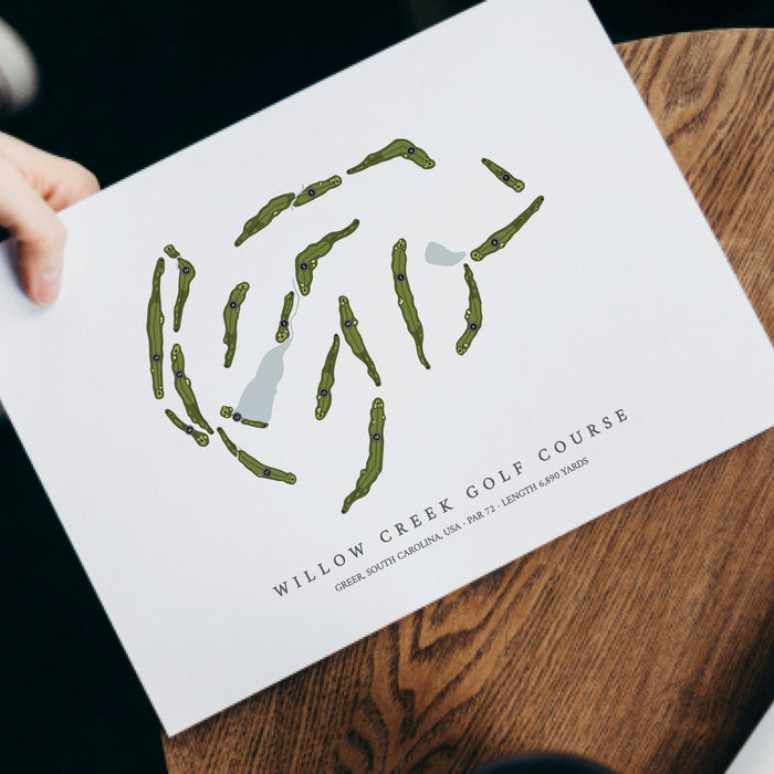 Willow Creek Golf Course | Golf Course Print | With Laptop