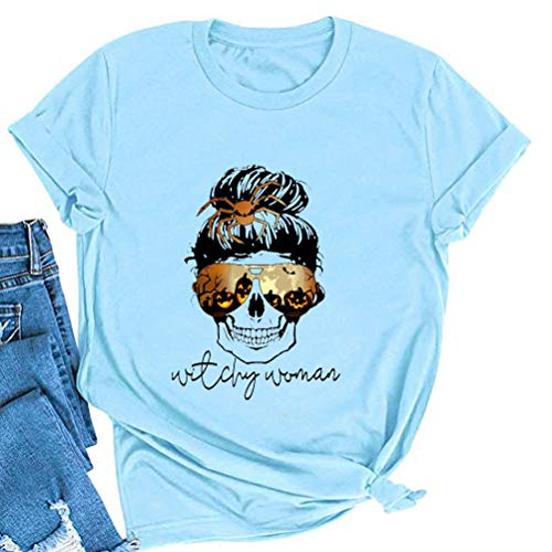Witchy Woman T-Shirt Skull Halloween Shirt