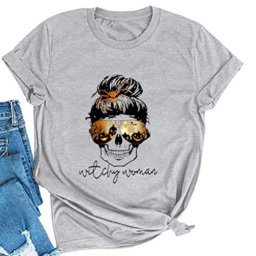 Witchy Woman T-Shirt Skull Halloween Shirt