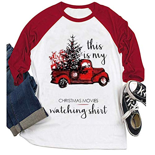 Women 3/4 Sleeve This is My Christmas Movie Watching Blouse