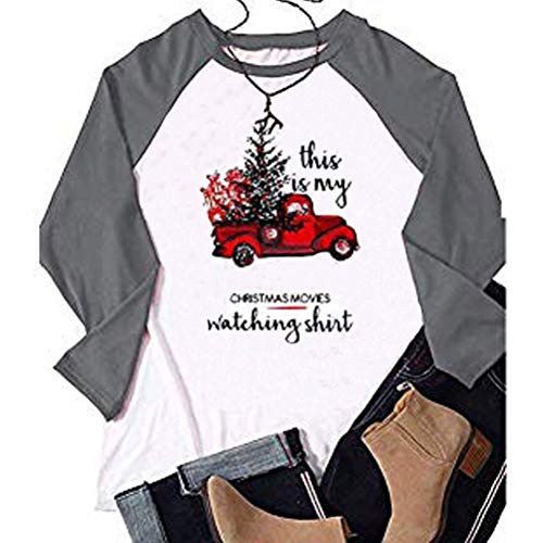Women 3/4 Sleeve This is My Christmas Movie Watching Blouse