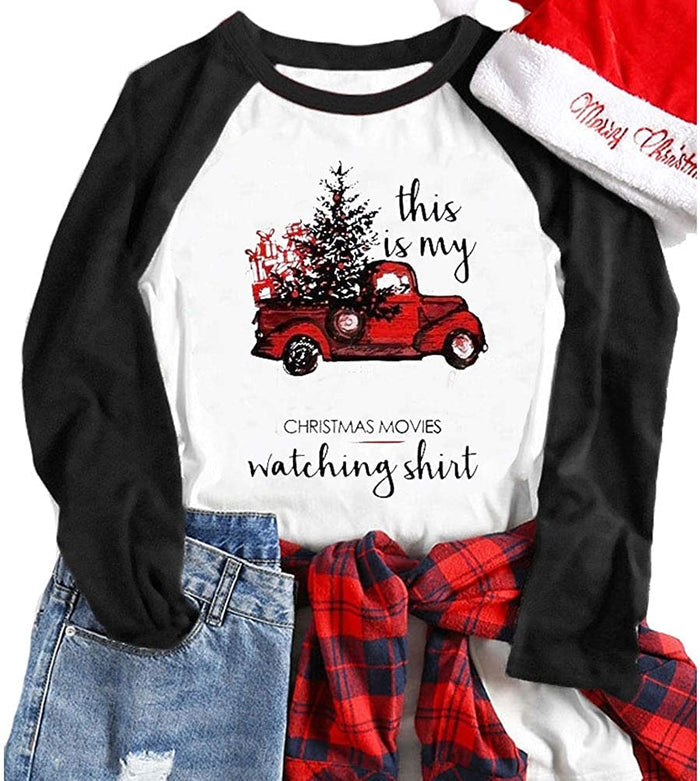 Women 3/4 Sleeve This is My Christmas Movie Watching Blouse