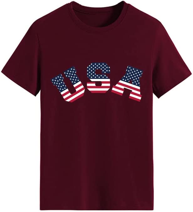 Women American Flag Shirt Patriotic T-Shirts July 4th Tees Tops