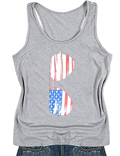 Women American Flag Sunglasses T-Shirt 4th of July Shirt