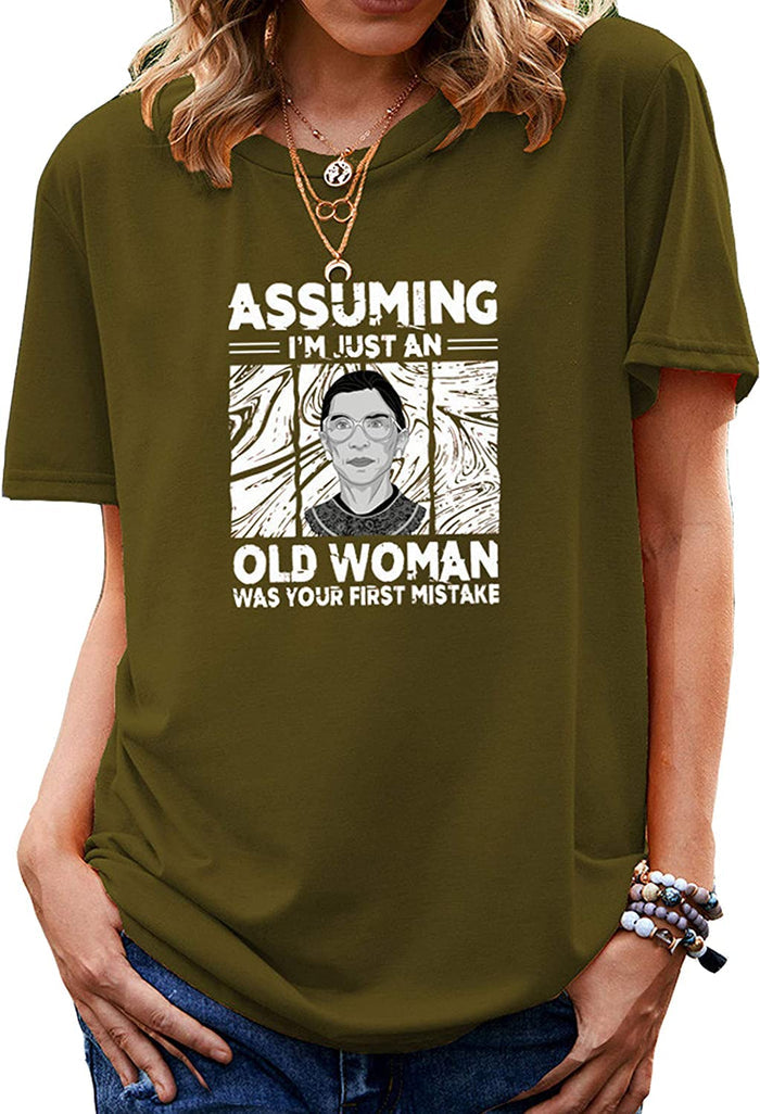 Women Assuming I'm Just an Old Lady is Your First Mistake Vintage T-Shirt