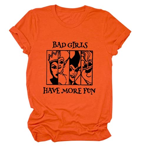Women Bad Girls Have More Fun Shirt Halloween Party Tees