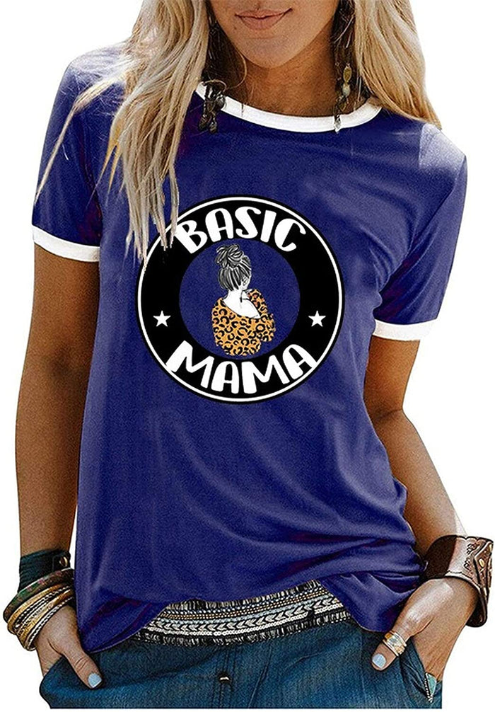 Women Basic Mama T-Shirt Mom Gift
