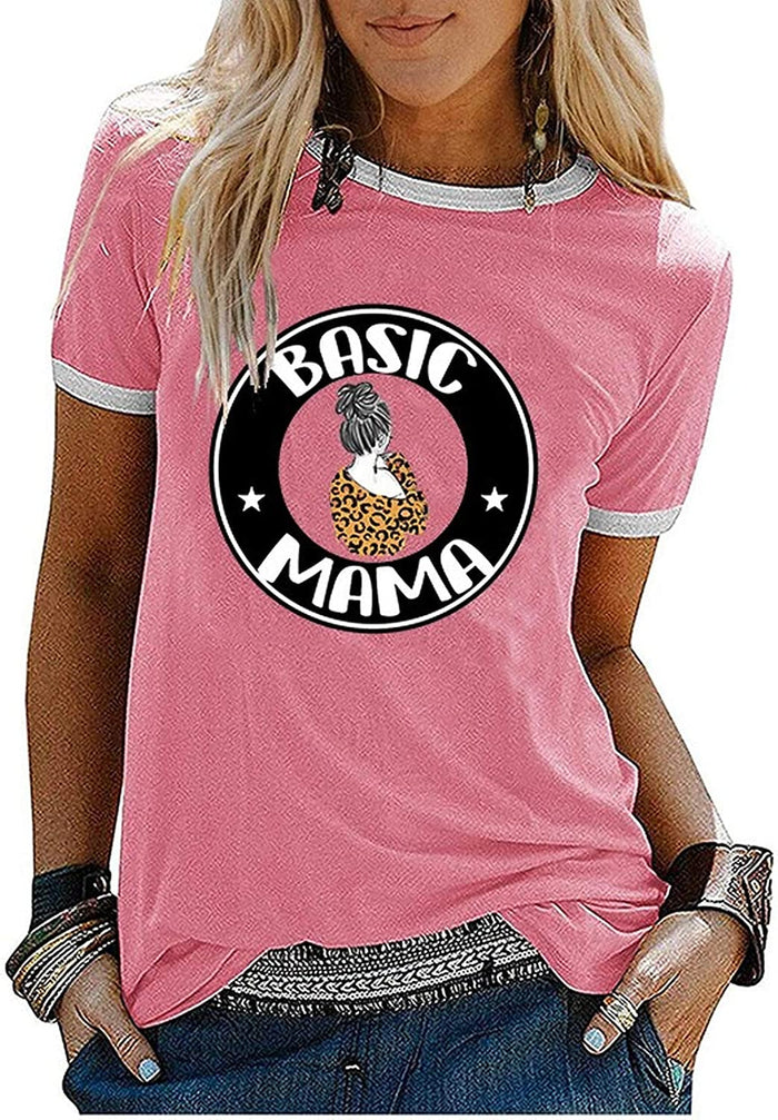 Women Basic Mama T-Shirt Mom Gift