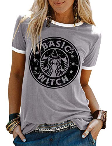 Women Basic Witch T-Shirt for Halloween