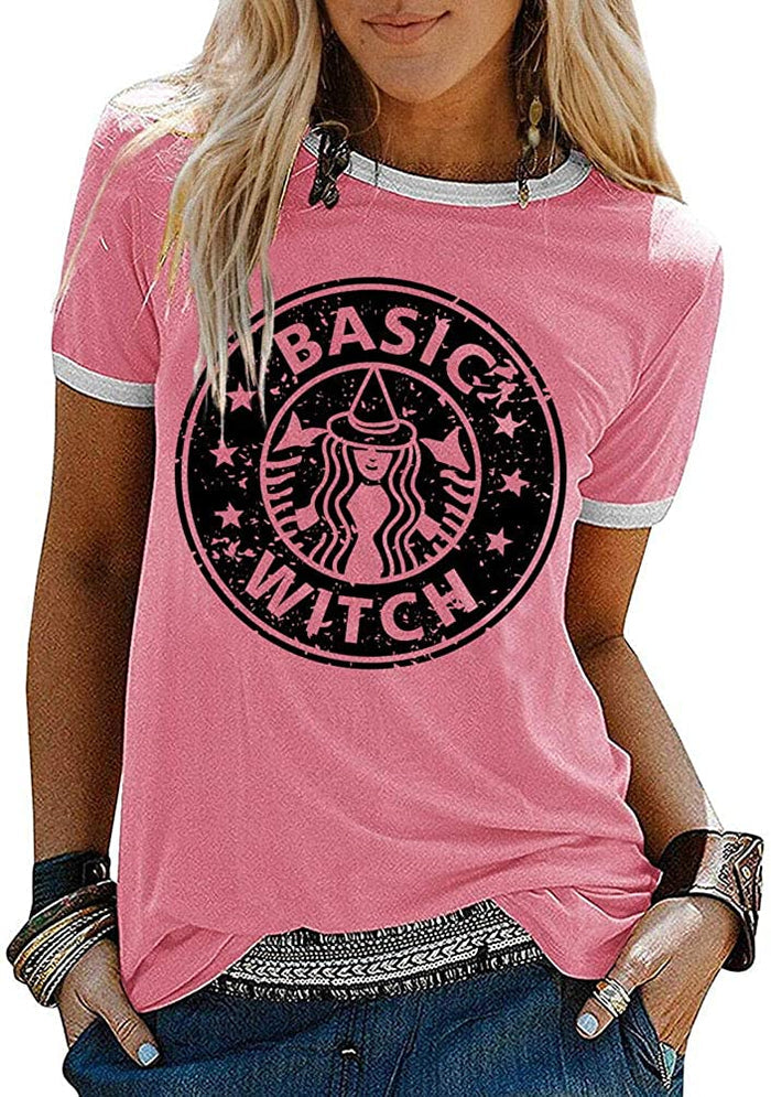 Women Basic Witch T-Shirt for Halloween
