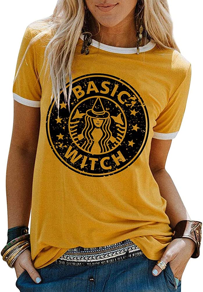 Women Basic Witch T-Shirt for Halloween