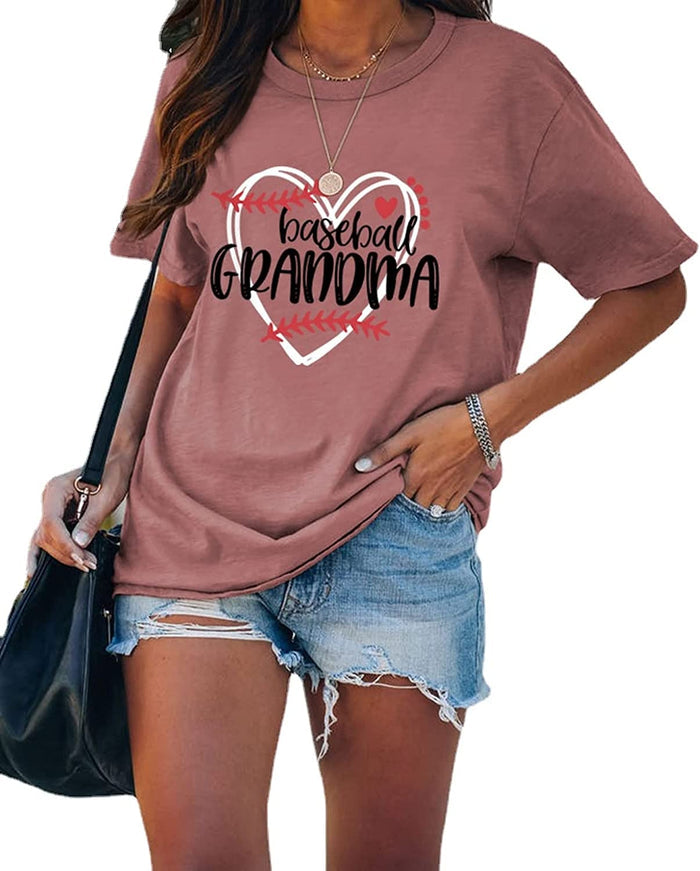 Women Basketball Grandma T-Shirt Love Heart Shirt