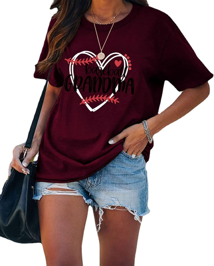 Women Basketball Grandma T-Shirt Love Heart Shirt