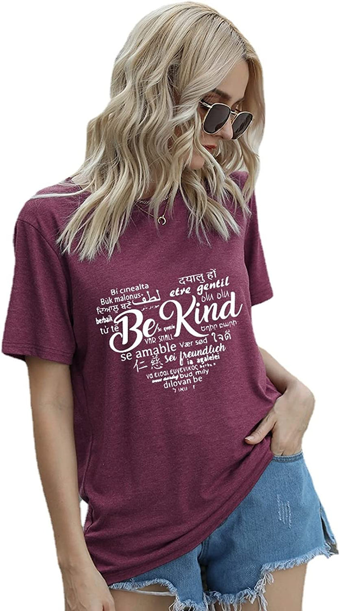 Women Be Kind Languages T-Shirt Kindness Shirt