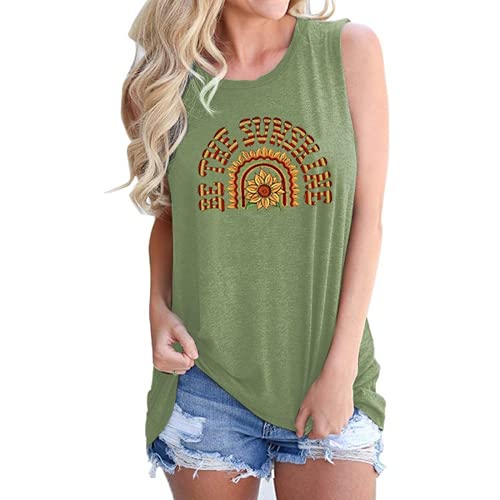 Women Be The Sunshine Tank Top Sunflower Shirt