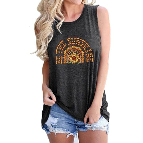 Women Be The Sunshine Tank Top Sunflower Shirt