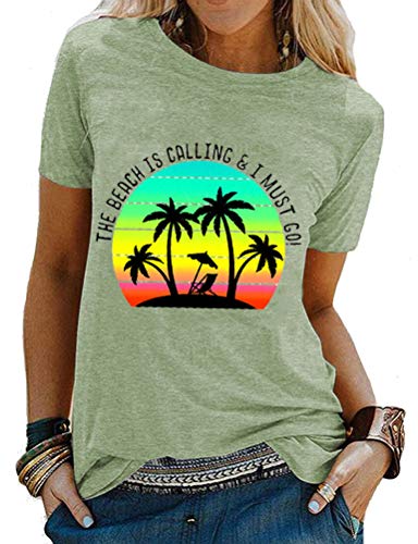 Women Beach is Calling and I Must Go T-Shirt Beach Shirt
