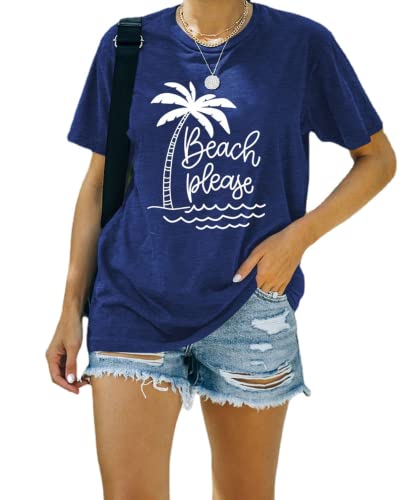 Women Beach Please Shirt Girls Trip Vacation T-Shirt