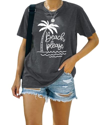 Women Beach Please Shirt Girls Trip Vacation T-Shirt