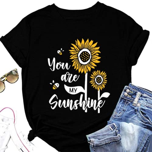Women Bee Sunflower Shirt You are My Sunshine T-Shirt