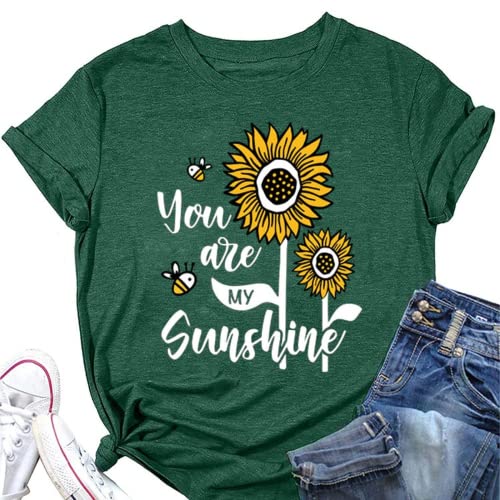 Women Bee Sunflower Shirt You are My Sunshine T-Shirt