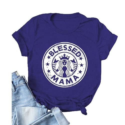 Women Blessed Mama Shirt Gift for Mom