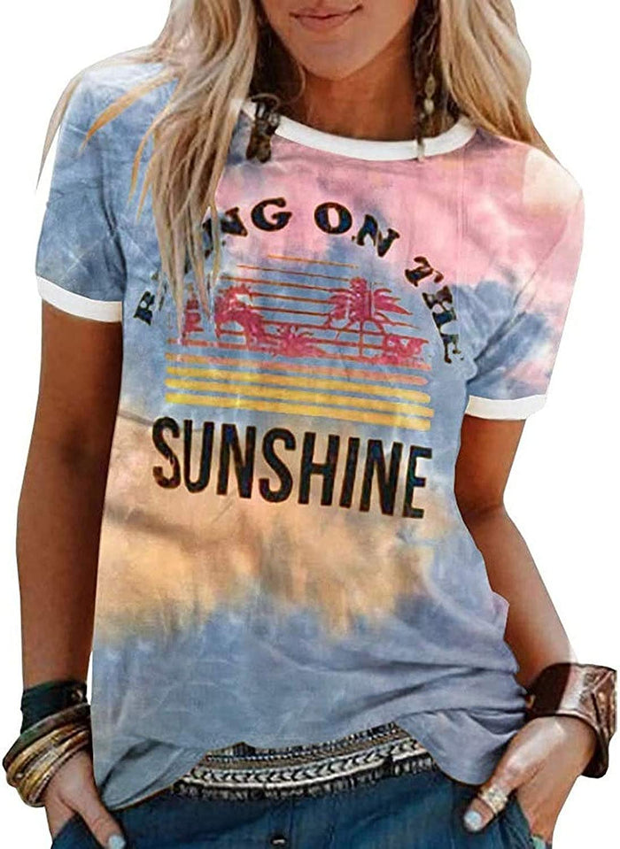 Women Bring On The Sunshine T-Shirt Sunshine Tie Dye Graphic Shirt