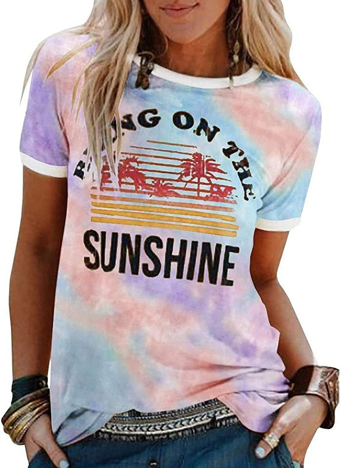 Women Bring On The Sunshine T-Shirt Sunshine Tie Dye Graphic Shirt
