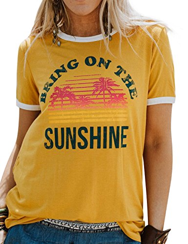 Women Bring On The Sunshine T-Shirt Women Graphic T-Shirt Women Top
