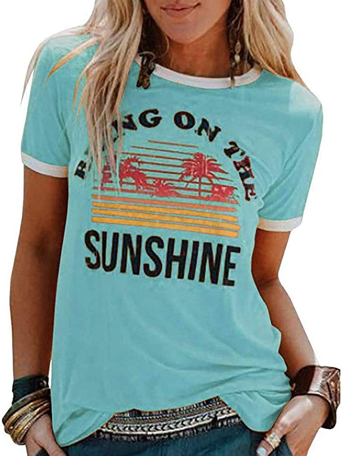 Women Bring On The Sunshine T-Shirt Women Graphic T-Shirt Women Top