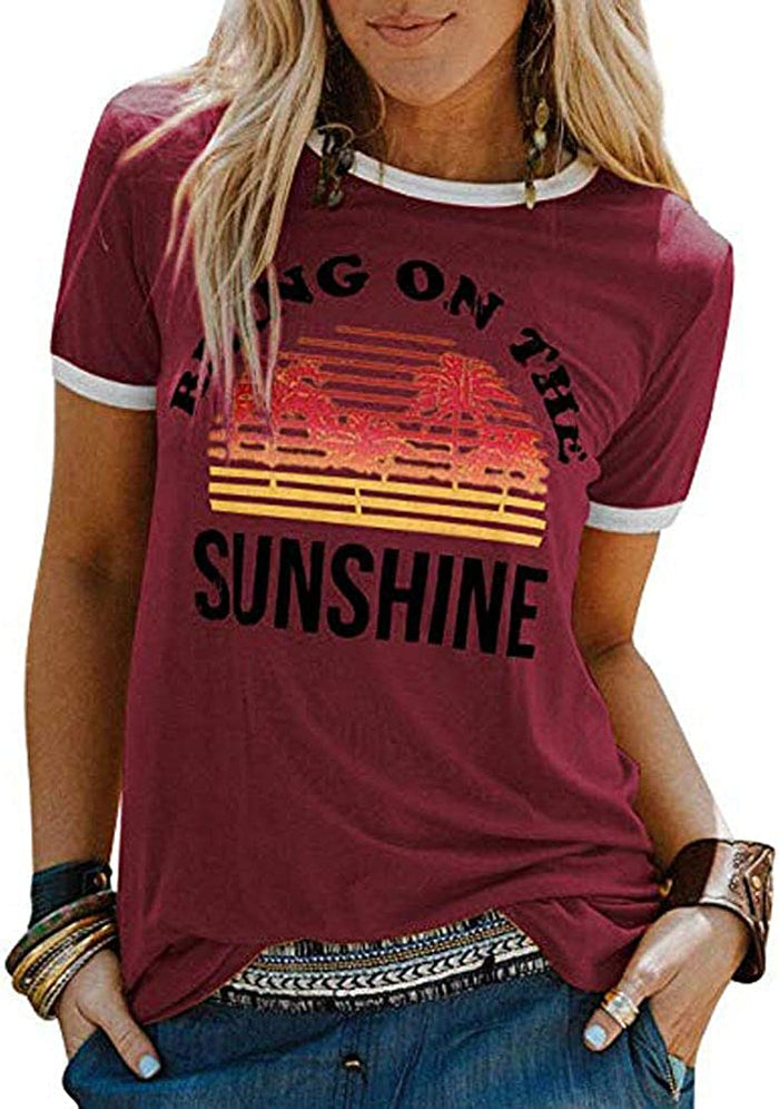 Women Bring On The Sunshine T-Shirt Women Graphic T-Shirt Women Top
