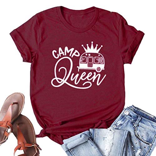 Women Camp Queen T-Shirt Camping Shirt