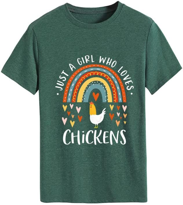 Women Chicken Lover Shirt Just A Girl Who Loves Chickens Tee Shirt