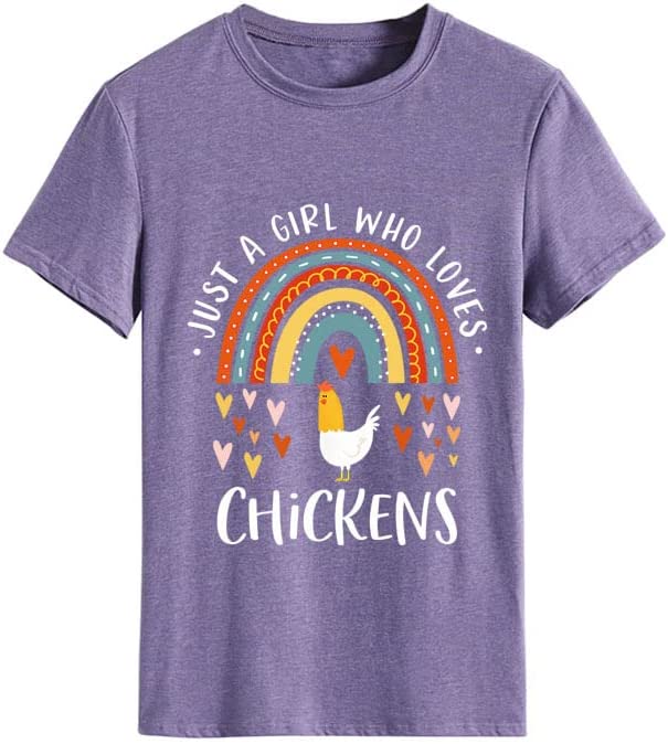 Women Chicken Lover Shirt Just A Girl Who Loves Chickens Tee Shirt