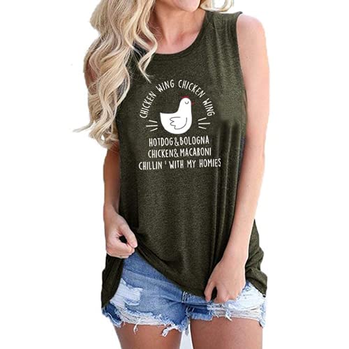 Women Chicken Wing Hotdogs and Bologna T-Shirt Funny Chicken Shirt for Women