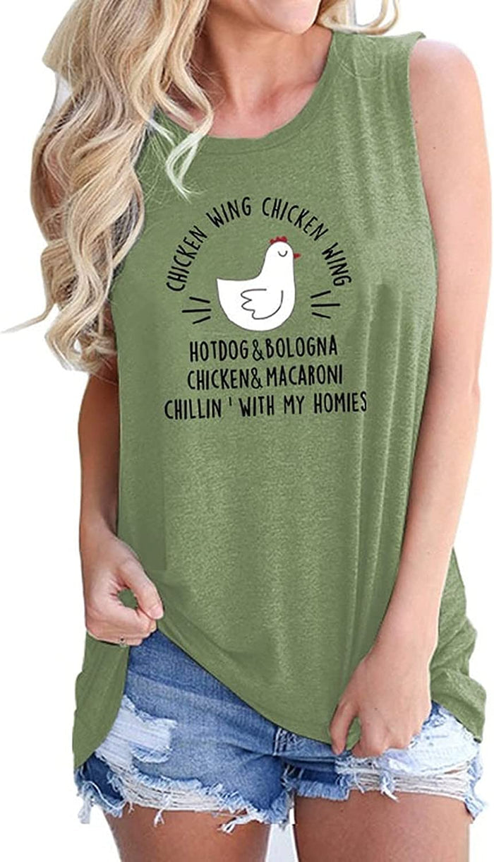 Women Chicken Wing Hotdogs and Bologna T-Shirt Funny Chicken Shirt for Women