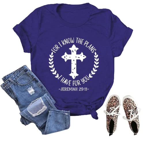 Women Christian T-Shirt for I Know The Plans I Have for You Graphic Tees