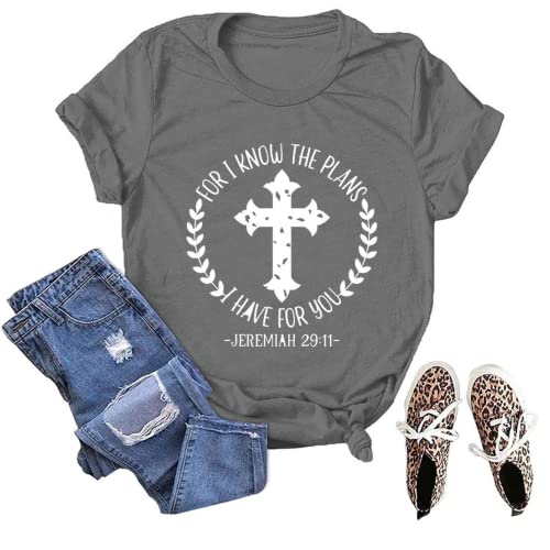Women Christian T-Shirt for I Know The Plans I Have for You Graphic Tees