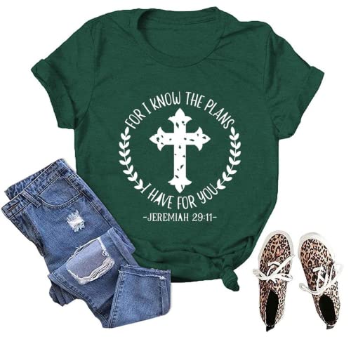 Women Christian T-Shirt for I Know The Plans I Have for You Graphic Tees