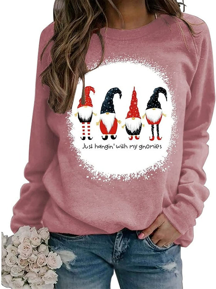 Women Christmas Gnomes Sweatshirt Just Hanging with My Gnomies Shirt