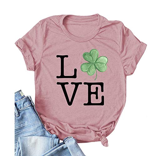 Women Clover T-Shirt Lucky Love Shirt St. Patrick's Day Shirt