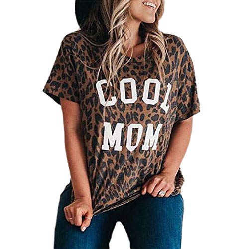 Women Cool Mom Leopard T-Shirt Leopard Mama Shirt