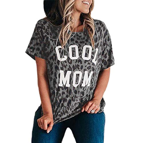 Women Cool Mom Leopard T-Shirt Leopard Mama Shirt