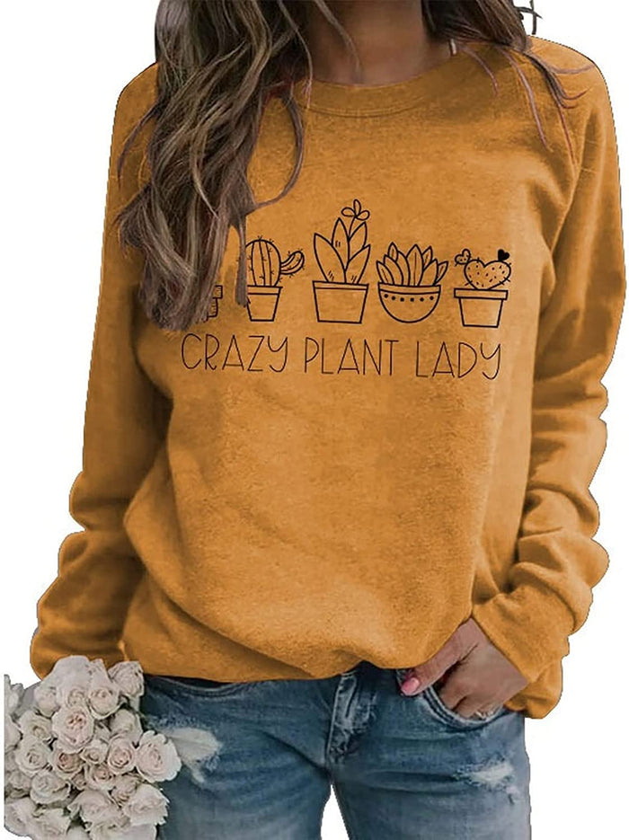 Women Crazy Plant Lady Sweatshirt Plant Mom Shirt