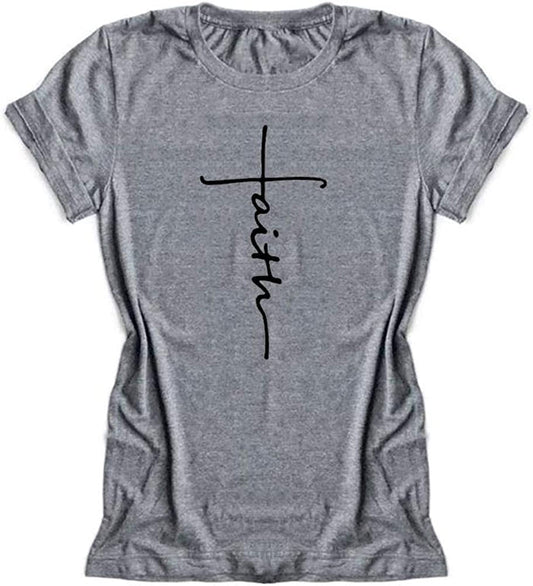 Women Cross Faith Blessed Jesus T-Shirt Christian Shirt