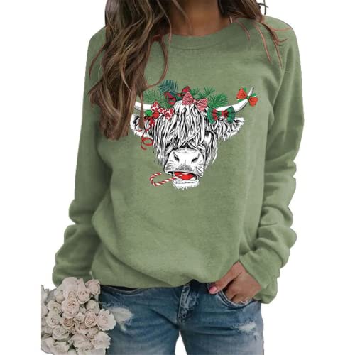 Women Cute Cow Sweatshirt Cow Lover Shirt