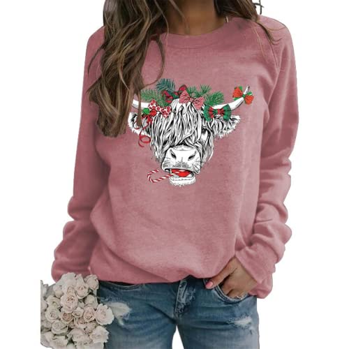 Women Cute Cow Sweatshirt Cow Lover Shirt