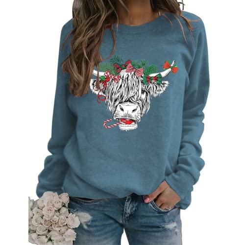 Women Cute Cow Sweatshirt Cow Lover Shirt