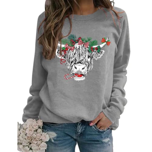 Women Cute Cow Sweatshirt Cow Lover Shirt